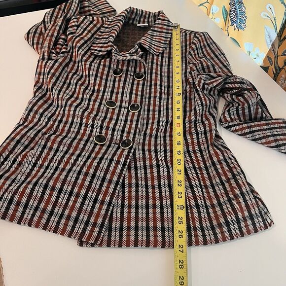 Cabi Jazzy Jacket Toffee Plaid Double Breasted Tartan Blazer 4118 Women Large - Picture 10 of 11